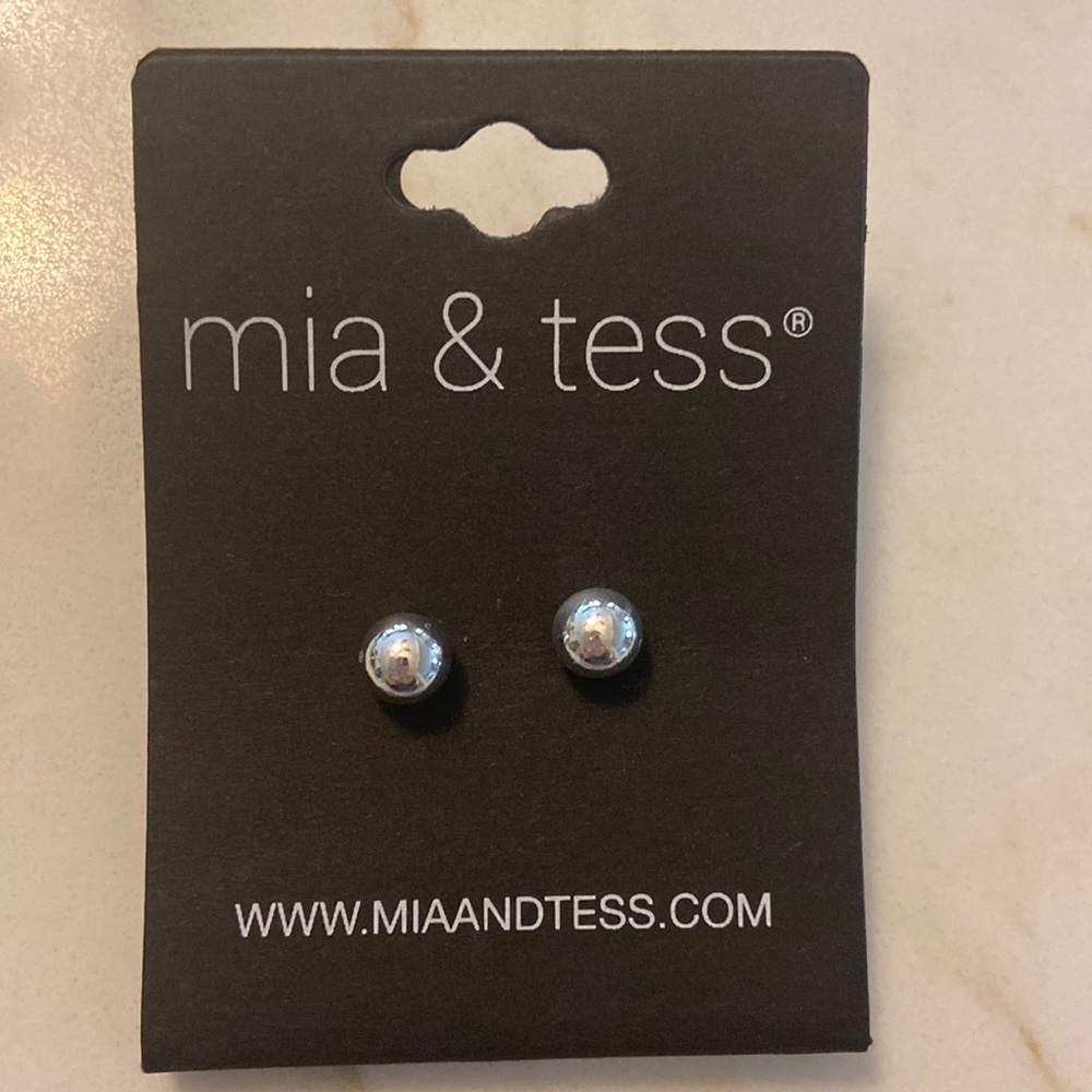 Silver tone ball earrings. NWOT